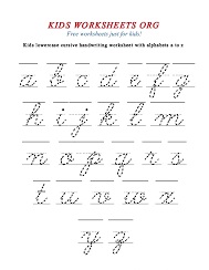 cursive handwriting english sheet