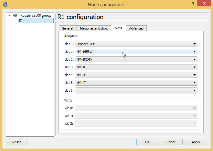 Node configuration. Cisco IOS 7200.