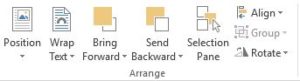 how to arrange object in MS word 2013 documents
