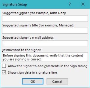 how to insert signature in word documents