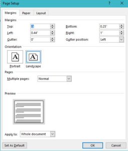 page setup word 2013 11