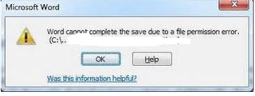 Word experienced an error trying to open the file.